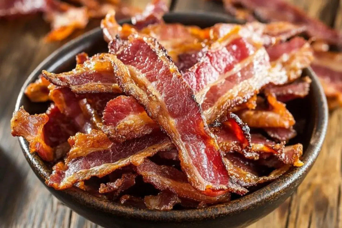 Does beef bacon taste different? 1 Crispy beef bacon strips cooked using different methods showcasing rich texture and smoky flavor.