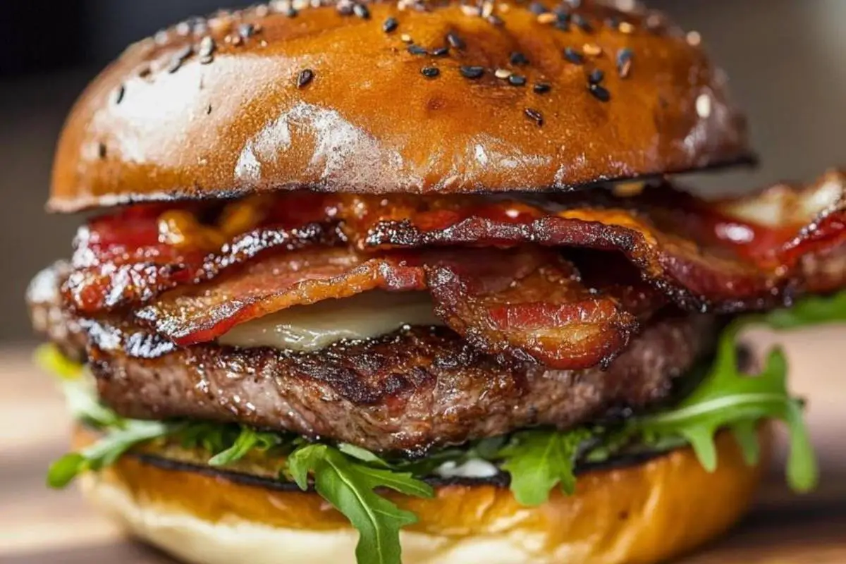 Why isn't beef bacon more popular? 1 "Beef bacon slices on a wooden cutting board, highlighting the differences between beef and pork bacon."