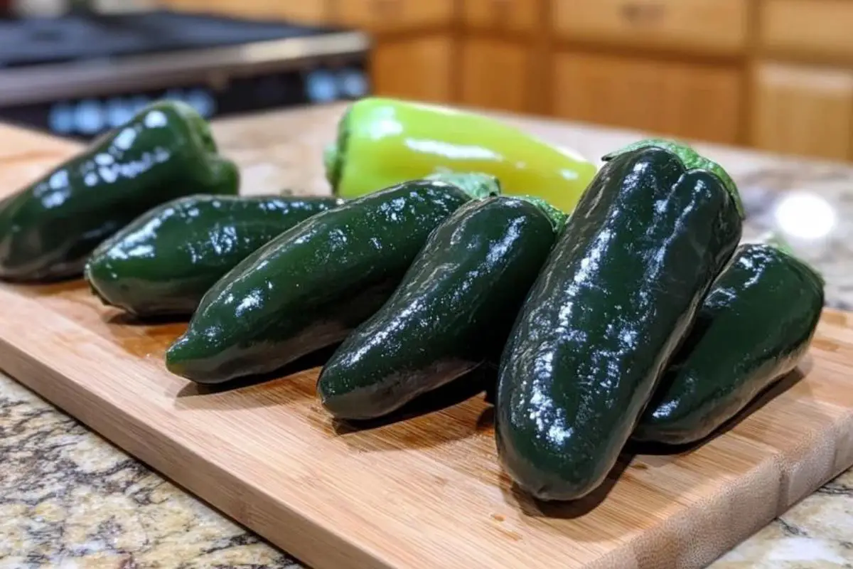 What can I do with my poblano peppers? 1 Close-up of fresh poblano peppers, rich in vitamins and antioxidants, promoting health benefits like boosting immunity and supporting heart health.