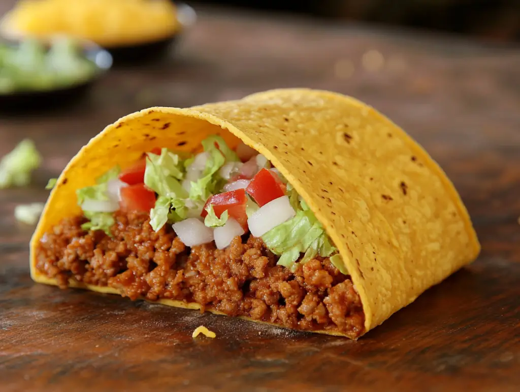 A soft taco filled with grilled chicken, lettuce, tomatoes, and salsa wrapped in a corn tortilla, perfect for Weight Watchers