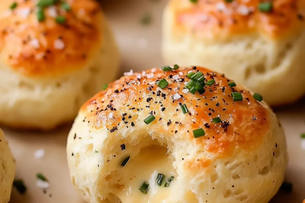 Golden, fluffy, and cheesy biscuits fresh from the oven