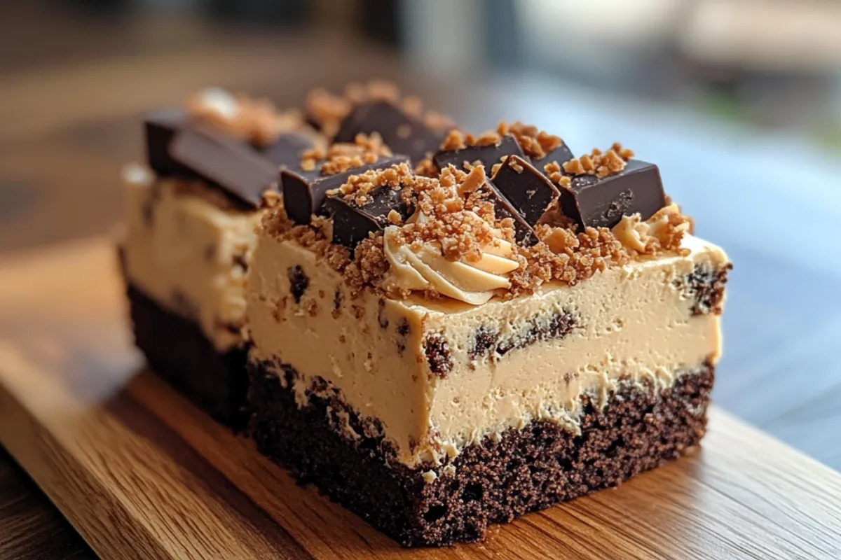 Irresistible Heath Bar Poke Cake 4 Heath Bar Poke Cake with chocolate, caramel, and toffee topping, perfect for any celebration.