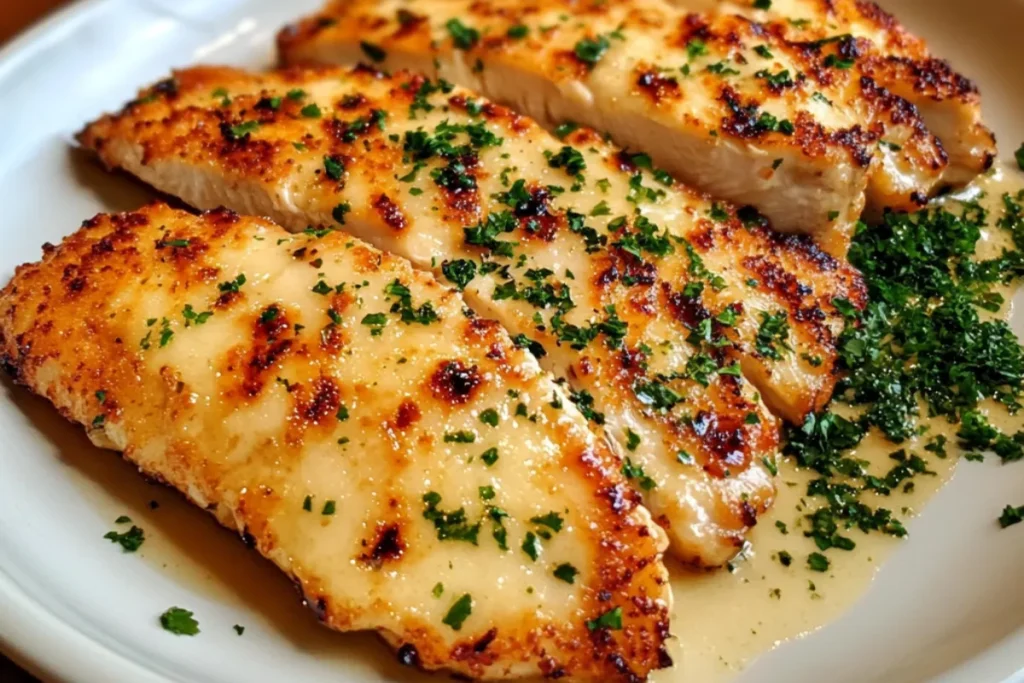Parmesan crusted chicken with a crispy golden coating served with sides at Longhorn Steakhouse