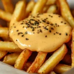 Cheese Sauce for Fries 7 A creamy, homemade cheese sauce poured over crispy fries, perfect for dipping or drizzling.