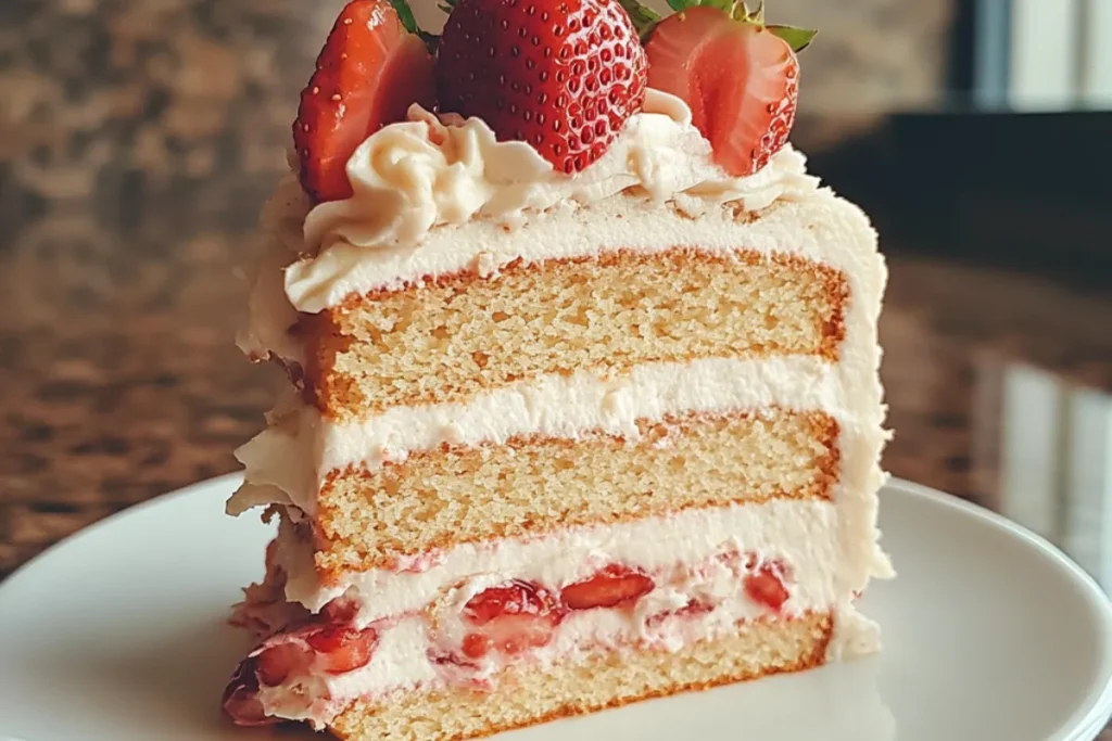 Delicious strawberry honeybun cake with a cinnamon swirl and sweet strawberry glaze on top. Perfect dessert for any occasion.