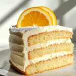 Limoncello Mascarpone Cake 7 A slice of Limoncello Mascarpone Cake topped with lemon zest and creamy mascarpone frosting.