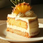 Pineapple Paradise Cake 7 Pineapple Paradise Cake topped with pistachio frosting and crushed pineapple. A tropical dessert treat.