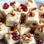 White Chocolate Cranberry Pecan Clusters 7 White Chocolate Cranberry Pecan Clusters - Festive treats with cranberries, pecans, and creamy white chocolate