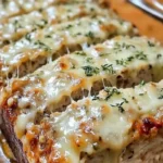 Garlic Parmesan Chicken Meatloaf 7 Garlic Parmesan Chicken Meatloaf fresh out of the oven, golden brown and juicy