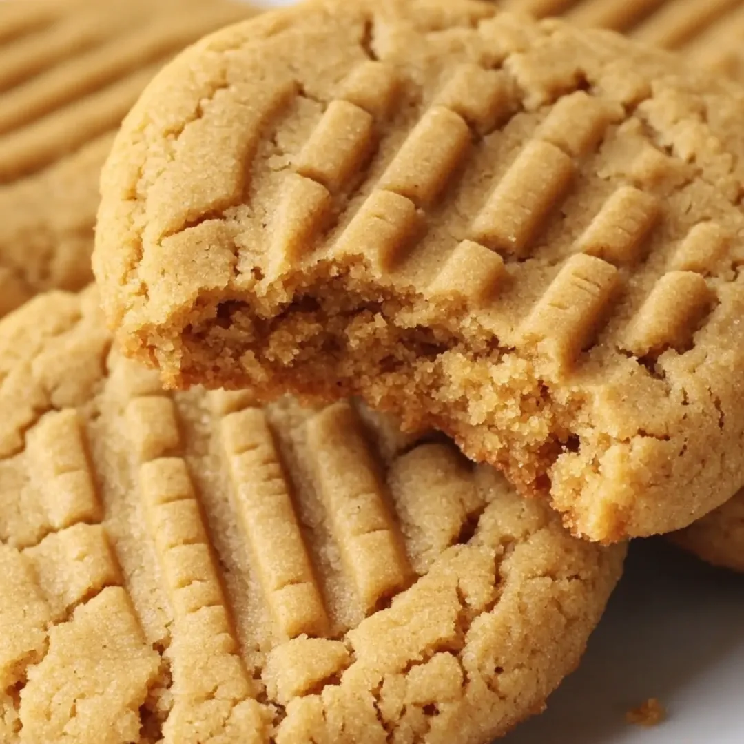 Peanut Butter Cookies 4 Freshly baked peanut butter cookies on a cooling rack