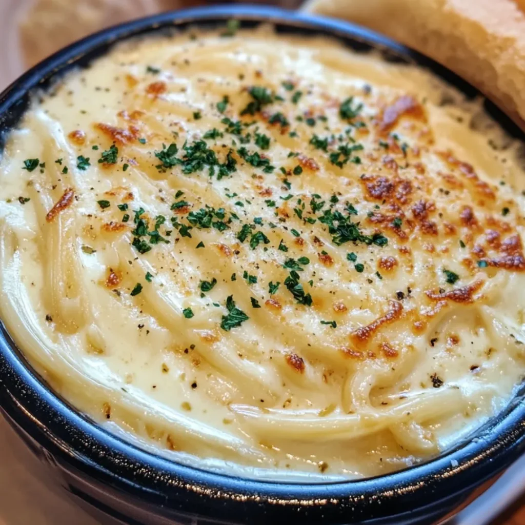 Cheesy Olive Garden Alfredo pasta with creamy sauce and grated cheese