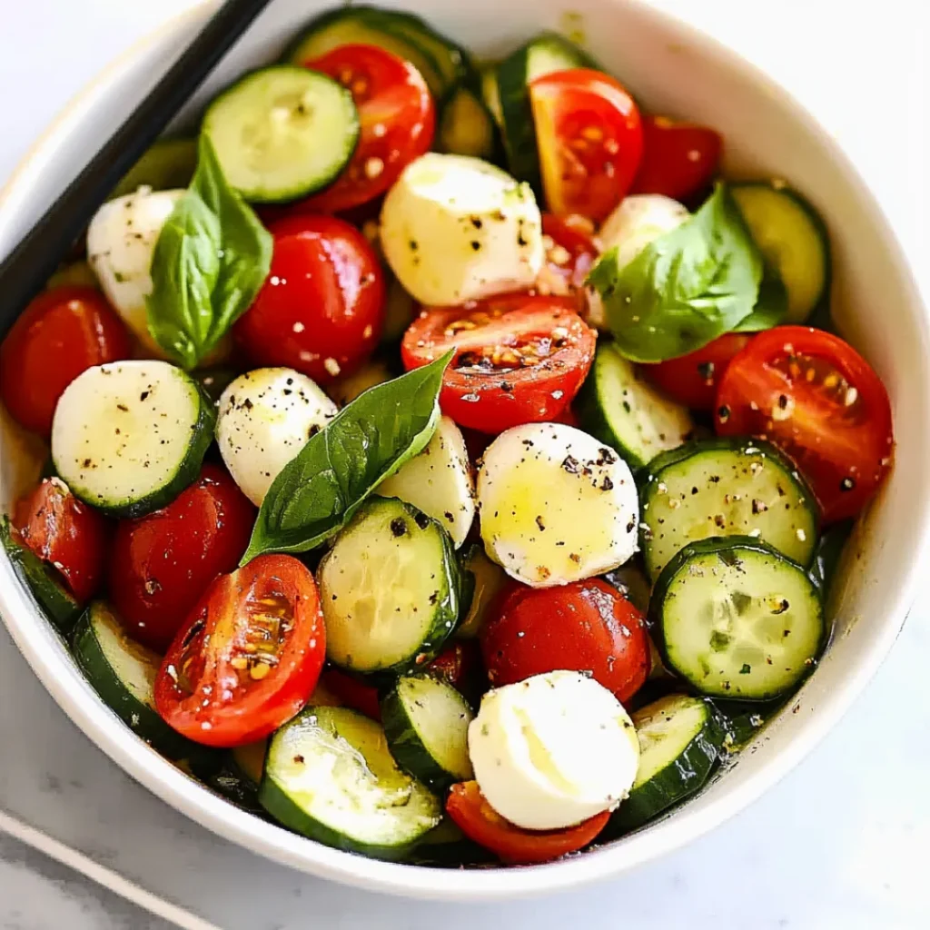 Easy Cucumber Caprese Salad – Fresh, Fast & Flavorful