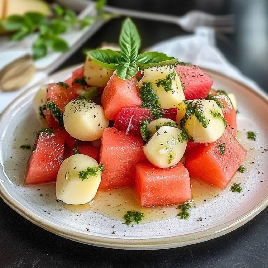 Refreshing Watermelon Basil Salad – Easy Summer Side Recipe