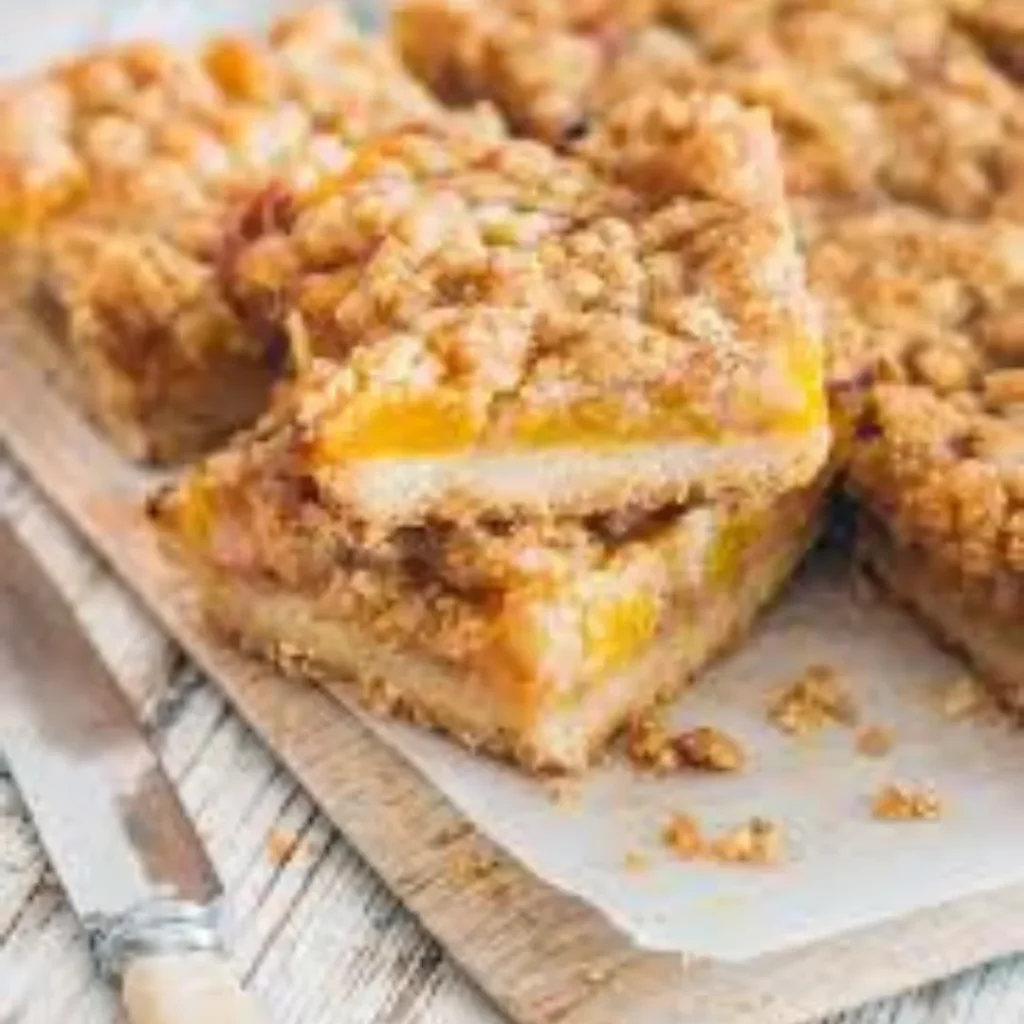 Peaches and Cream Crumble Bars – Easy Summer Dessert