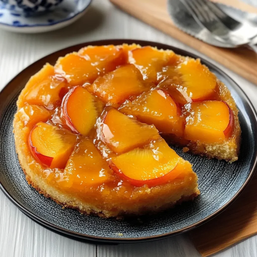 Easy Peach Upside Down Cake | Classic Summer Dessert