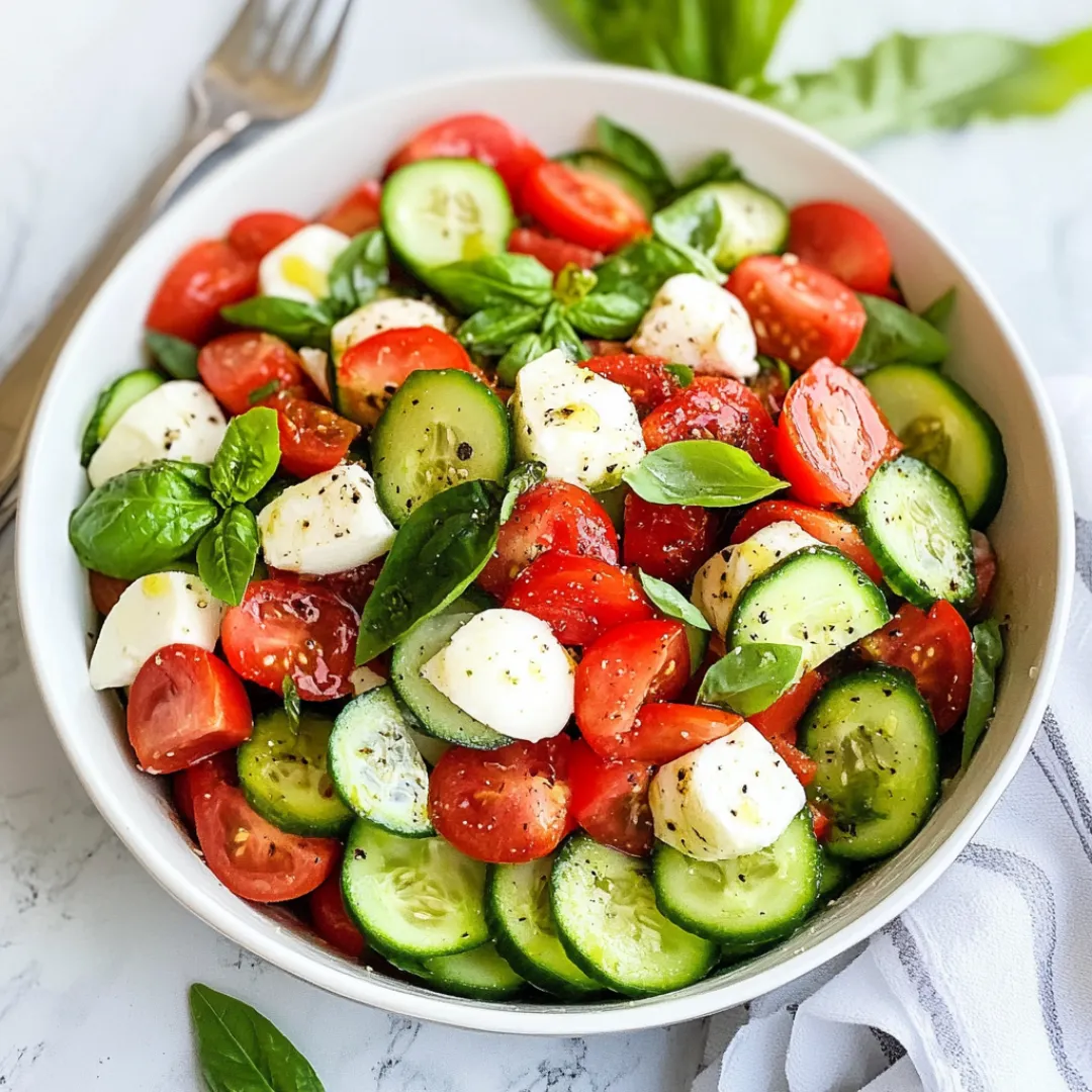 Easy Cucumber Caprese Salad 4 Easy Cucumber Caprese Salad for Summer