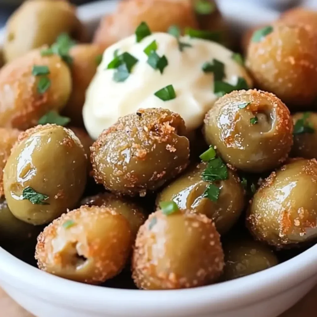 Fried Olives with Garlic Aioli – Crispy, Briny Appetizer Recipe