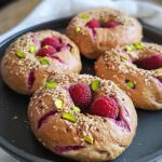 Raspberry Pistachio Sourdough Bagels 7 Raspberry Pistachio Sourdough Bagels – Tart, Nutty & Naturally Leavened