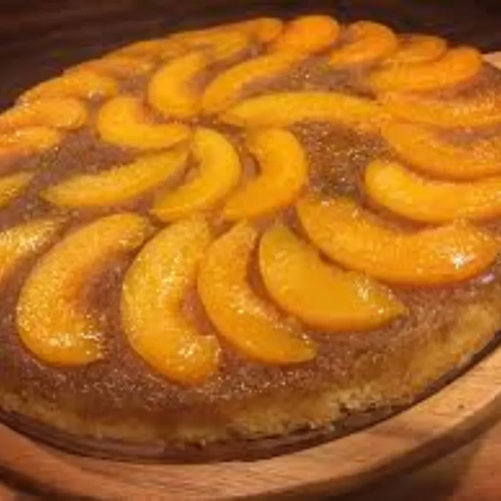 Bourbon Peach Upside Down Cake – Moist, Boozy & Beautiful