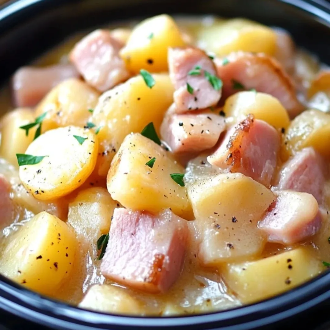 Slow Cooker Ham and Potatoes – Easy, Creamy & Comforting Dinner