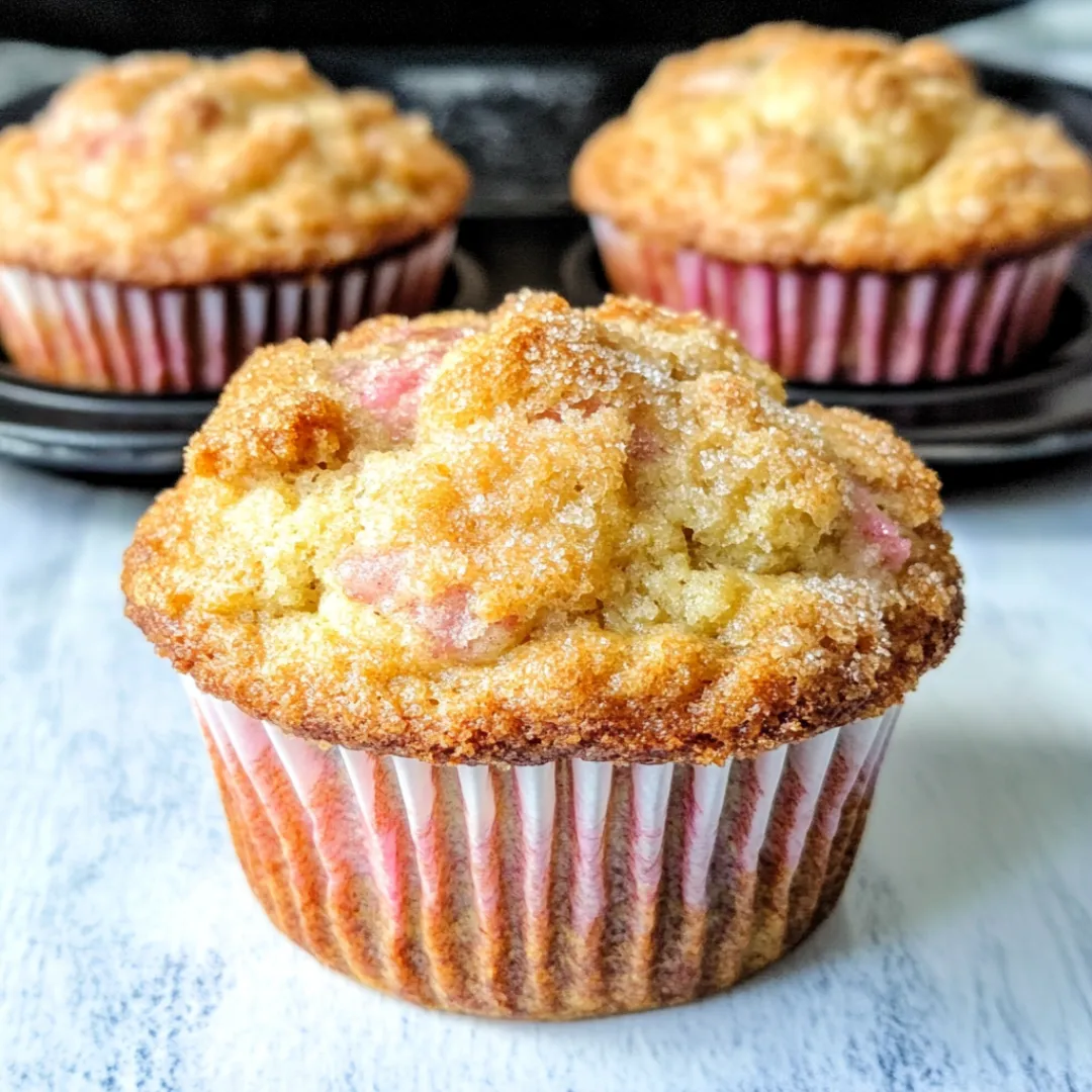 Rhubarb Muffins with Greek Yogurt 4 Rhubarb Muffins with Greek Yogurt – Moist, Tangy & Easy