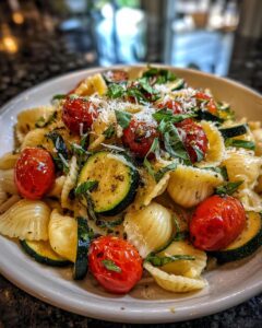 Fresh Garden Tomato Zucchini Pasta