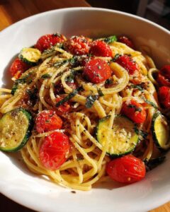 Fresh Garden Tomato Zucchini Pasta 3