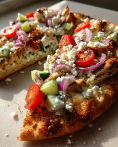 Tzatziki Chicken & Veggie Naan Pizza