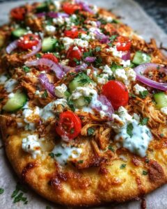 Tzatziki Chicken & Veggie Naan Pizza