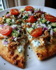 Tzatziki Chicken & Veggie Naan Pizza
