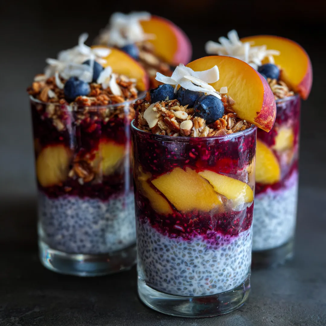 Peach and Blueberry Chia Pudding Cups – Healthy Make-Ahead Breakfast