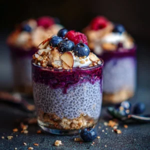 Peach and Blueberry Chia Pudding Cups – Healthy Make-Ahead Breakfast