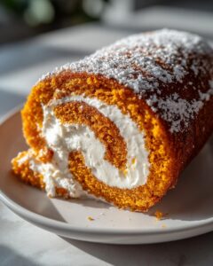Creamy Pumpkin Spice Roll Cake