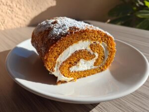 Creamy Pumpkin Spice Roll Cake
