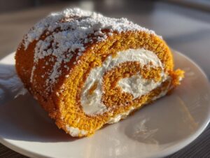 Creamy Pumpkin Spice Roll Cake