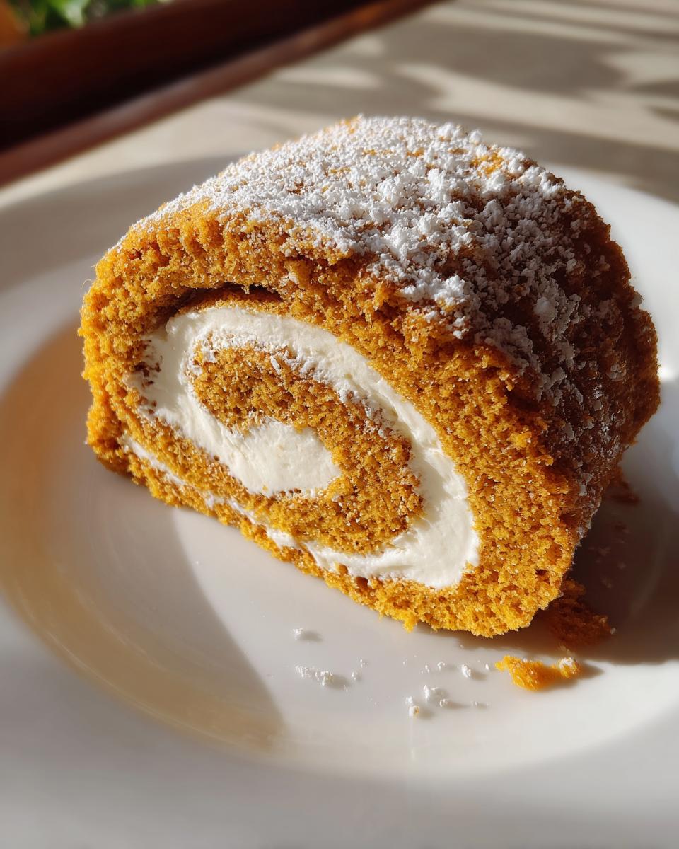 Creamy Pumpkin Spice Roll Cake