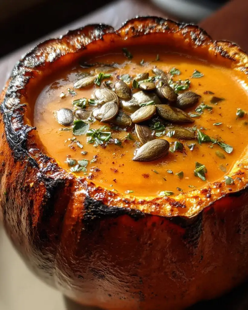 Pumpkin Soup in a Pumpkin Bowl