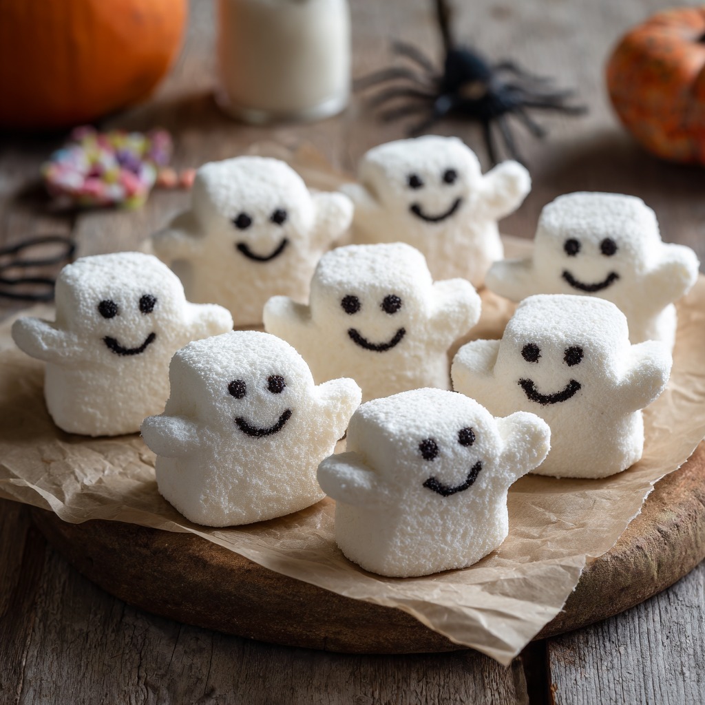 Ghostbusters Stay Puft Marshmallows – A Spooktacular Treat 1 Homemade Ghostbusters Stay Puft Marshmallows decorated with cute faces and mini hats, perfect for Halloween treats