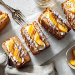Homemade Peach Cobbler Pound Cake Twinkies Recipe 2 Homemade peach cobbler pound cake Twinkies filled with cream and peach filling on a white plate