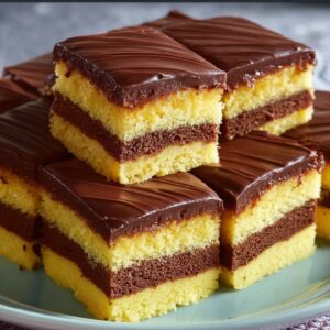 Moist vanilla cake sliced to reveal a rich chocolate filling inside.