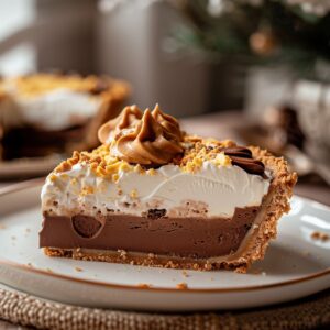 No-Bake Peanut Butter Chocolate Cream Pie 2 maazouzpro ultra realistic close up photo of a slice of no ba 33d903dd 98fa 49ae 856e 8ff85854a516 2 11zon