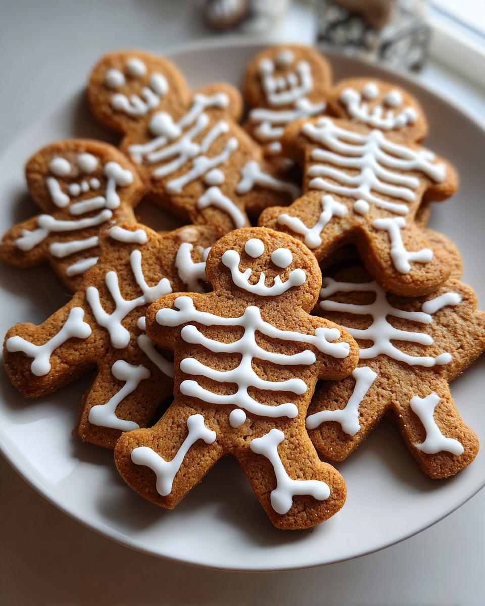 Spooky Skeleton Gingerbread Cookies for Halloween - detail 1