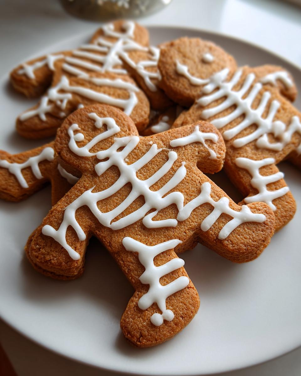 Spooky Skeleton Gingerbread Cookies for Halloween - detail 2
