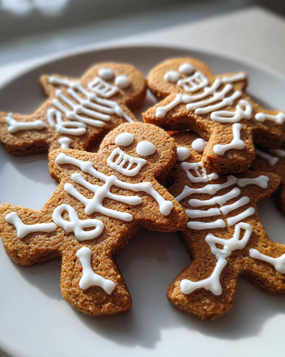 Spooky Skeleton Gingerbread Cookies for Halloween - detail 3