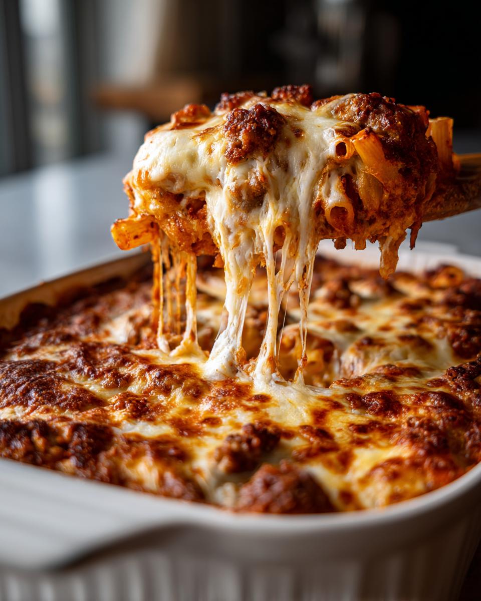 Baked Ziti with Three Cheeses and Sausage - detail 1