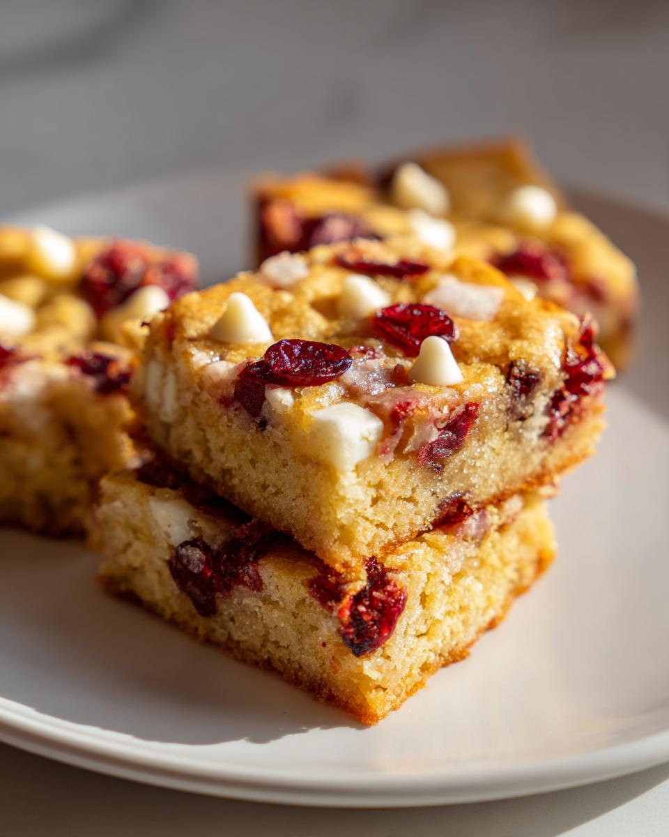 Irresistible Cranberry White Chocolate Blondies in 40 Minutes 7 Cranberry White Chocolate Blondies You’ll Love - detail 2