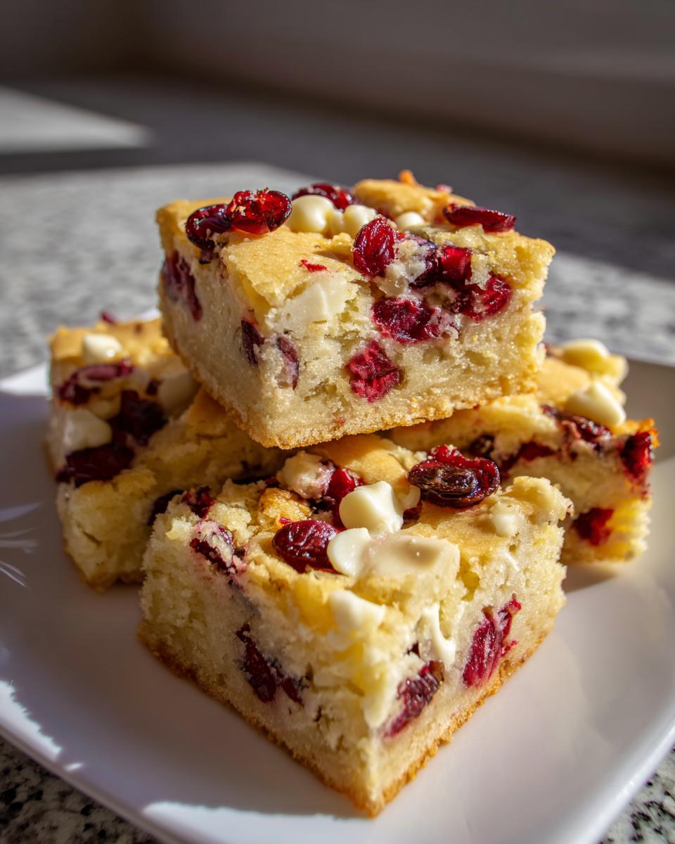 Irresistible Cranberry White Chocolate Blondies in 40 Minutes 5 Cranberry White Chocolate Blondies You’ll Love