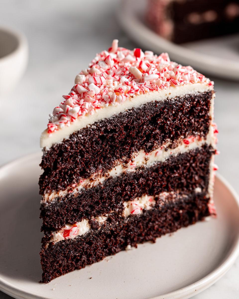 Easy Chocolate Peppermint Layer Cake for the Holidays - detail 2