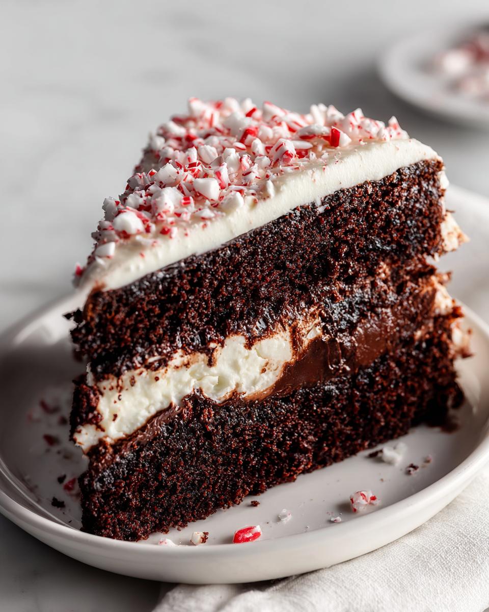 Easy Chocolate Peppermint Layer Cake for the Holidays