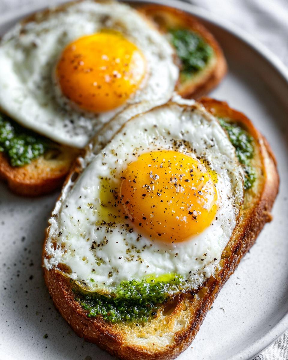Eggs in Pesto on Toast – The Viral Breakfast Trick
